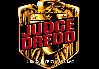 Judge Dredd title screen for Sega Genesis